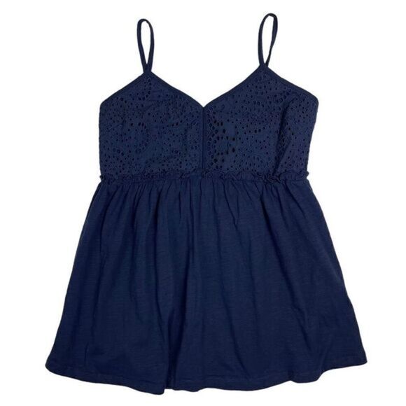 MOTHERHOOD MATERNITY Navy Boho Ruffled Tank Top NEW Size Medium - Picture 1 of 6